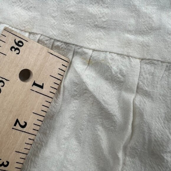 Loft Blouse Boho Hippie White Black Embroidered Flutter Sleeve Peplum Linen XS - Picture 2 of 9